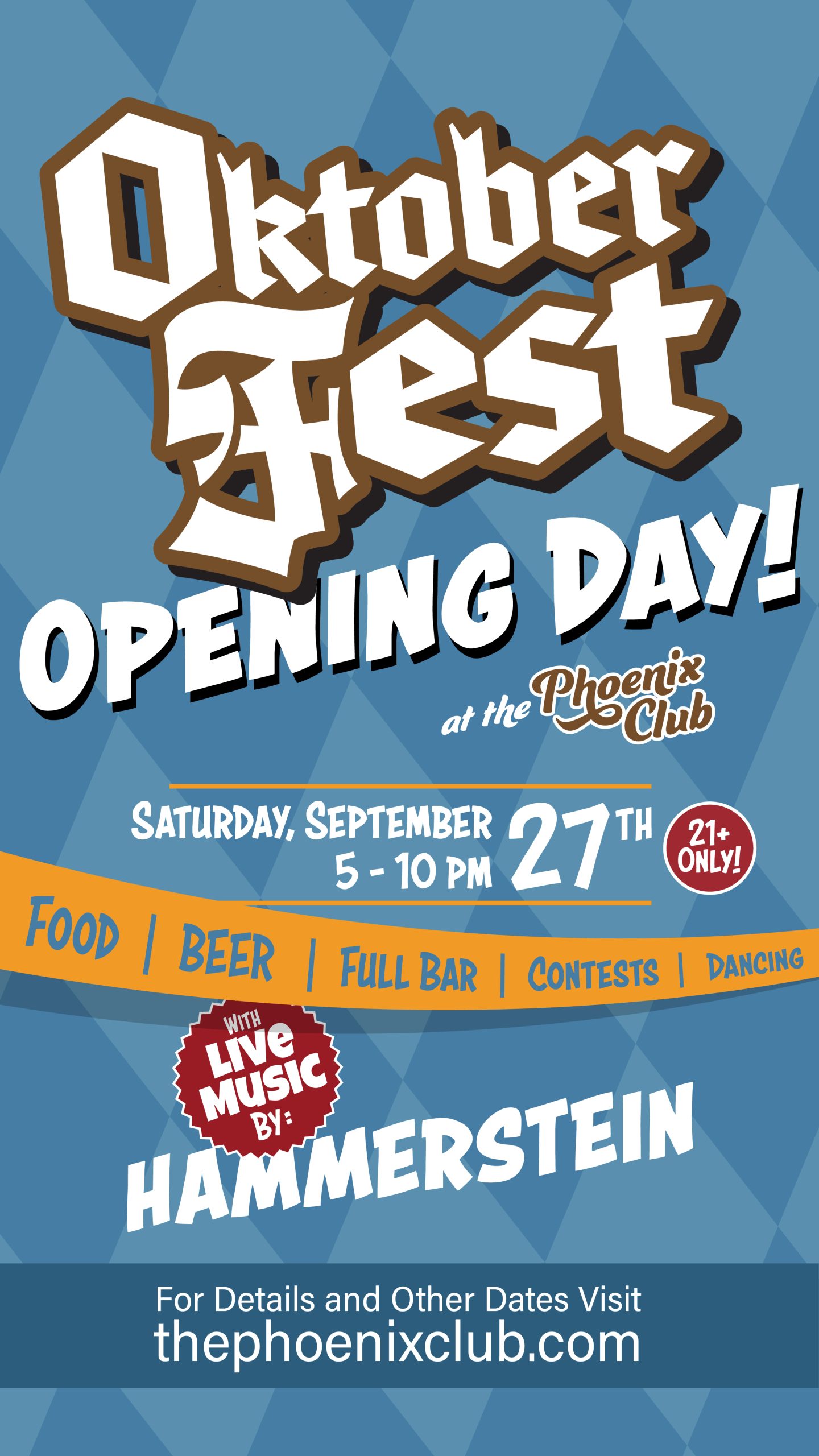 Oktoberfest 2025 - Saturday 21 and Over